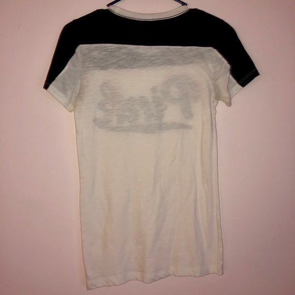 Black and White Maroon Logo Top From Pink SMALL - Picture 4 of 6